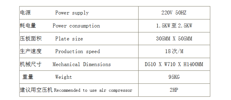 下熱式吸塑封口機參數(shù) 下熱式吸塑封口機參數(shù)
