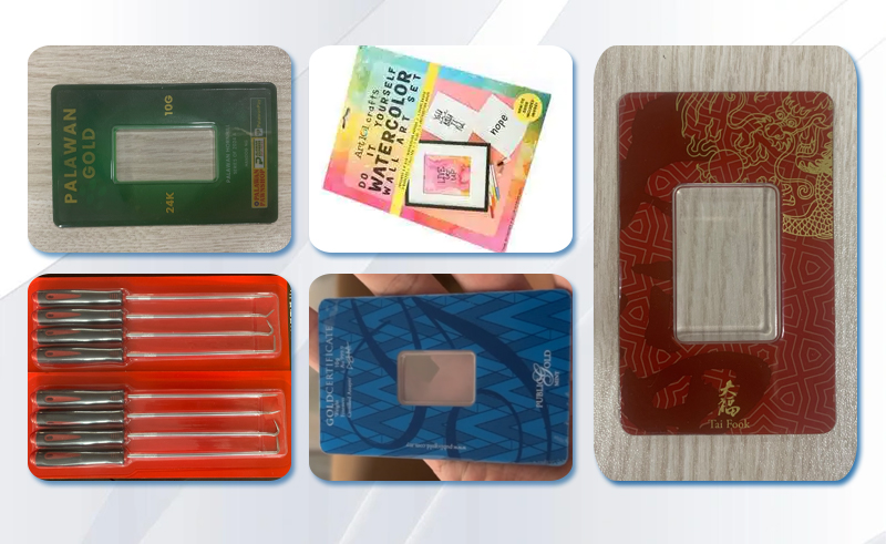 金塊吸塑包裝 自動高周波機壓印的金塊樣品圖